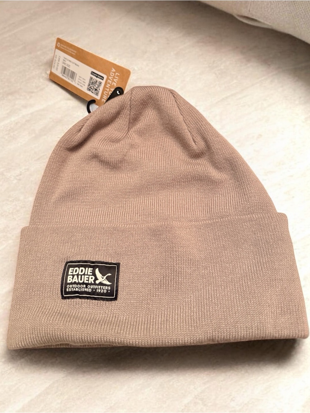 Eddie Bauer Thistle Wide Cuff Beanie Hat Gray NWT One Size